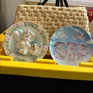 Cherubic Angel Decorative Plate Duo